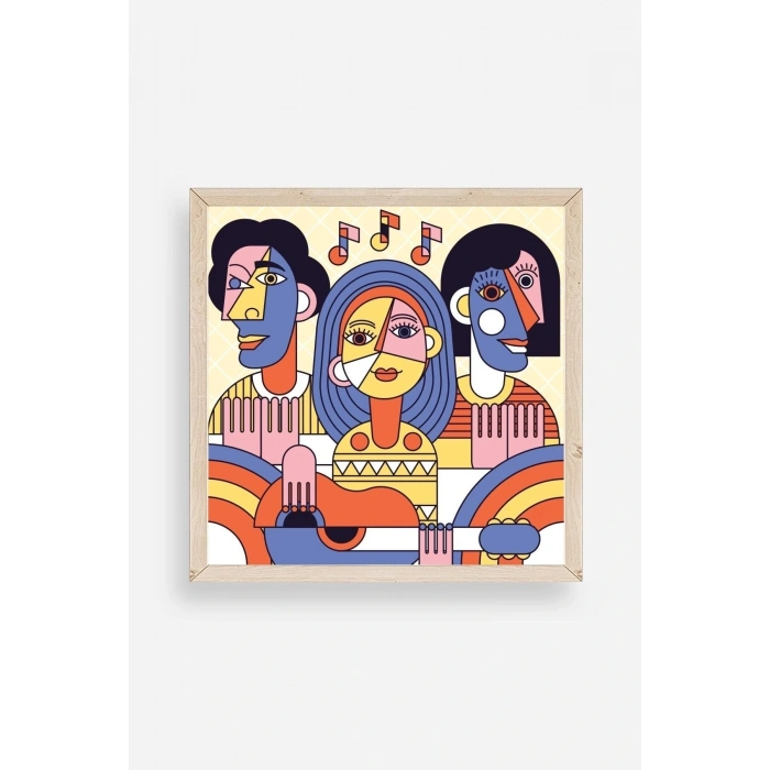 Modern Ahşap Çerçeveli Tablo 50 x 50