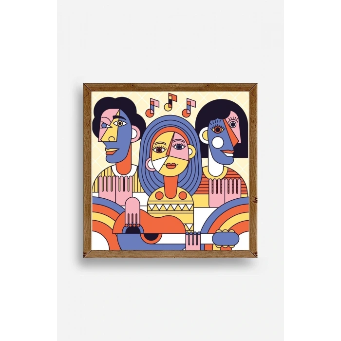 Modern Ahşap Çerçeveli Tablo 50 x 50