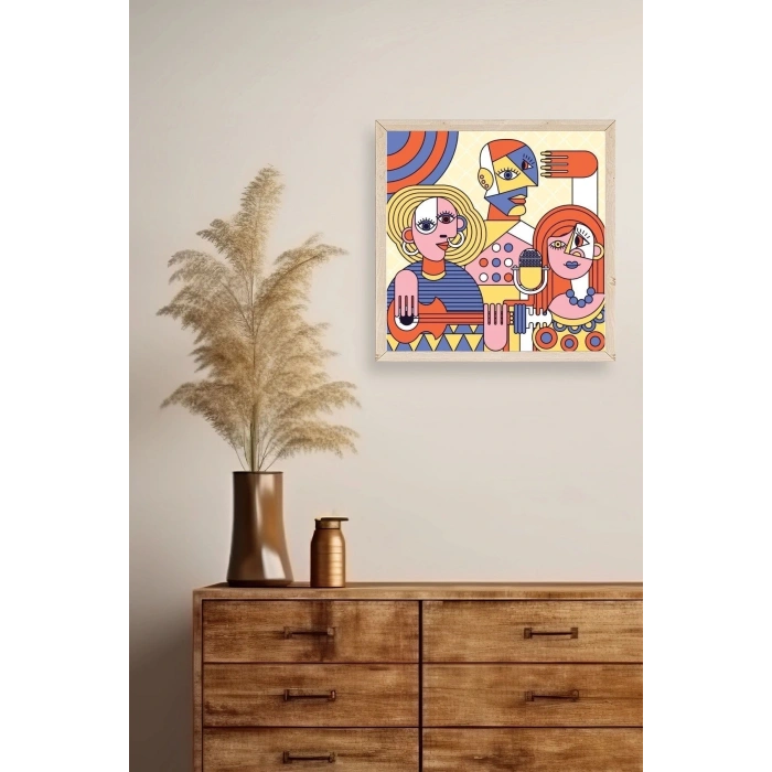 Modern Ahşap Çerçeveli Tablo 50 x 50