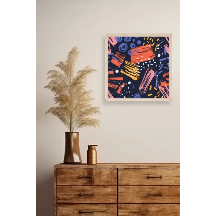 Modern Ahşap Çerçeveli Tablo 50 x 50