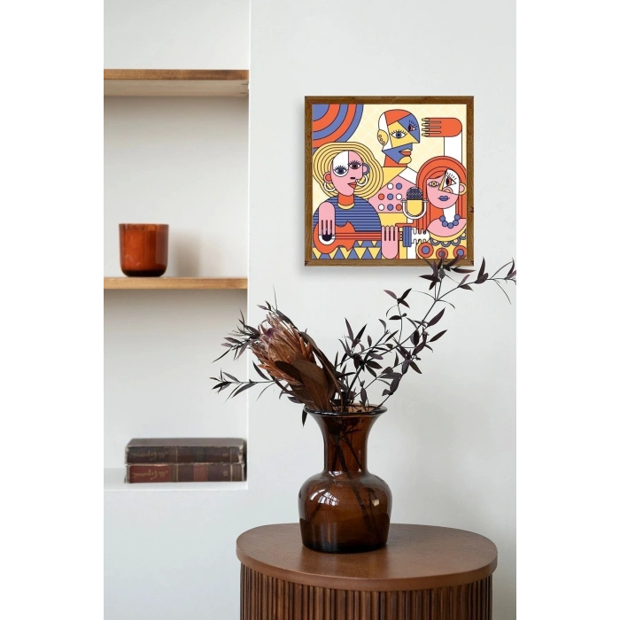 Modern Ahşap Çerçeveli Tablo 50 x 50