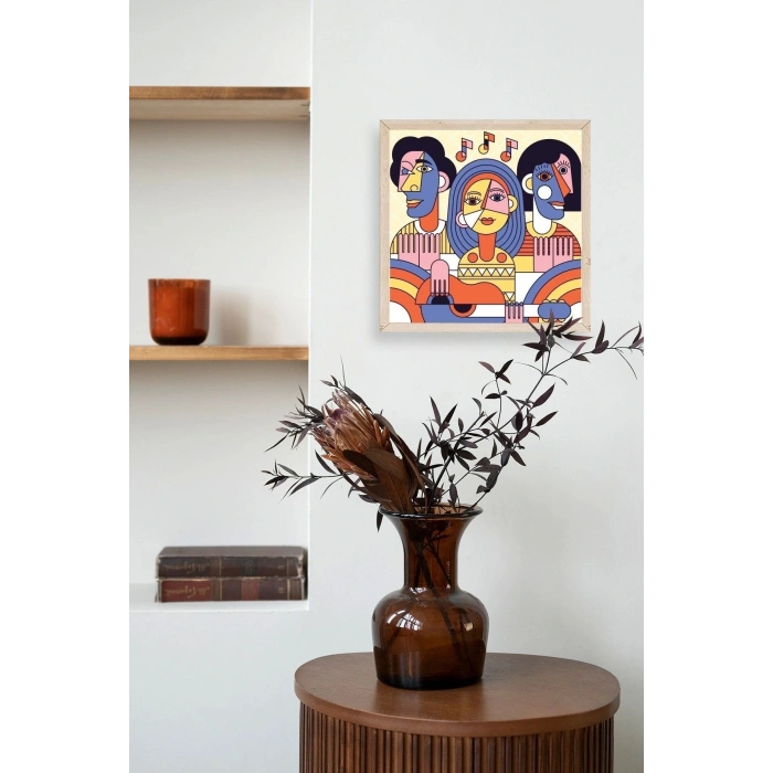 Modern Ahşap Çerçeveli Tablo 50 x 50