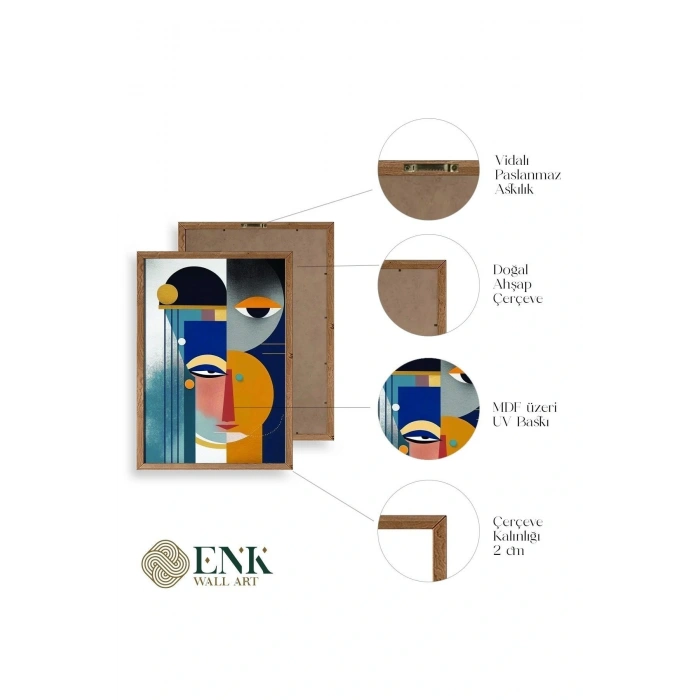 Modern Ahşap Çerçeveli Tablo 50 x 70