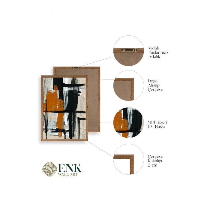 Modern Ahşap Çerçeveli Tablo 50 x 70