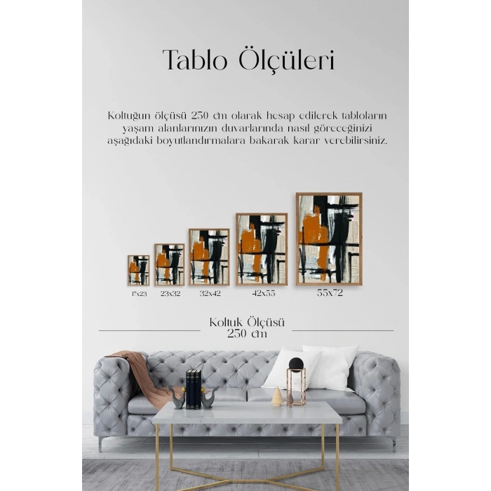 Modern Ahşap Çerçeveli Tablo 50 x 70