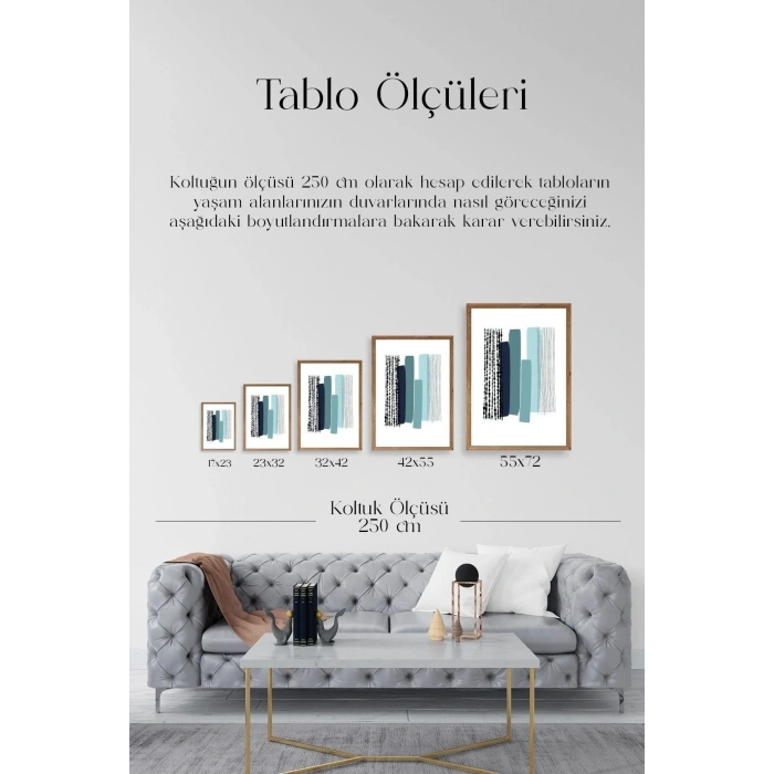 Modern Ahşap Çerçeveli Tablo 50 x 70