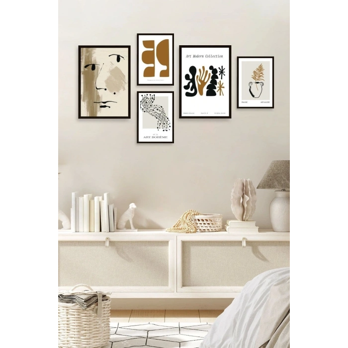 Modern Sanat Koleksiyonu 5li Tablo 30 x 40