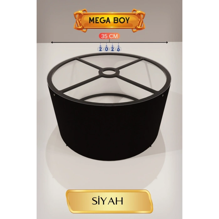 Modern Siyah Lambader Başlığı 35 Cm E27 Duy Uyumlu