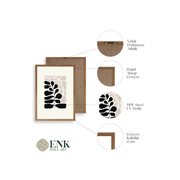 Modern Üçlü Ahşap Çerçeveli Tablo 23 x 30