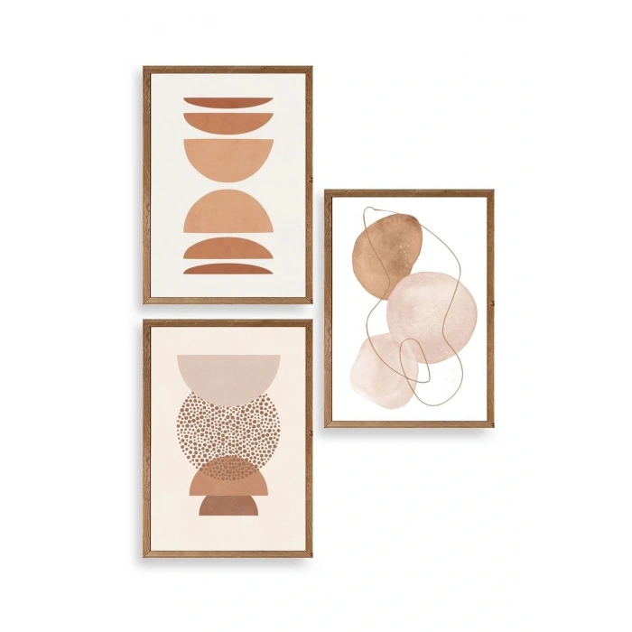 Modern Üçlü Ahşap Çerçeveli Tablo 40 x 60