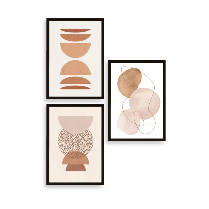 Modern Üçlü Ahşap Çerçeveli Tablo 40 x 60