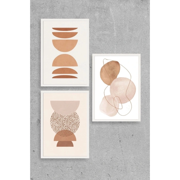 Modern Üçlü Ahşap Çerçeveli Tablo 40 x 60