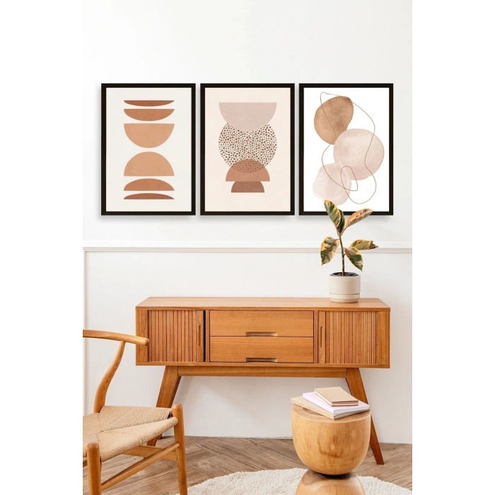 Modern Üçlü Ahşap Çerçeveli Tablo 40 x 60
