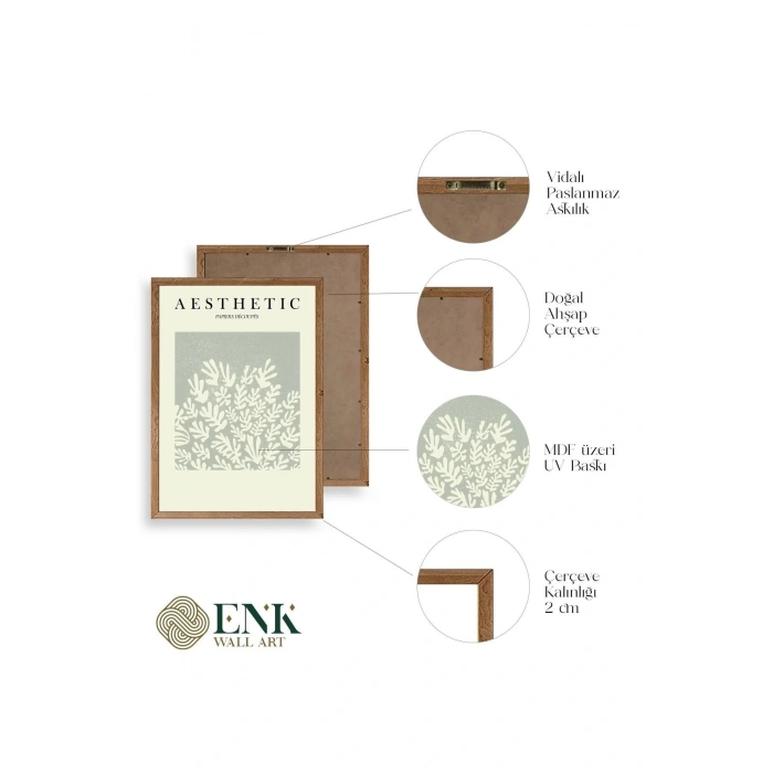 Modern Üçlü Ahşap Çerçeveli Tablo 40 x 60