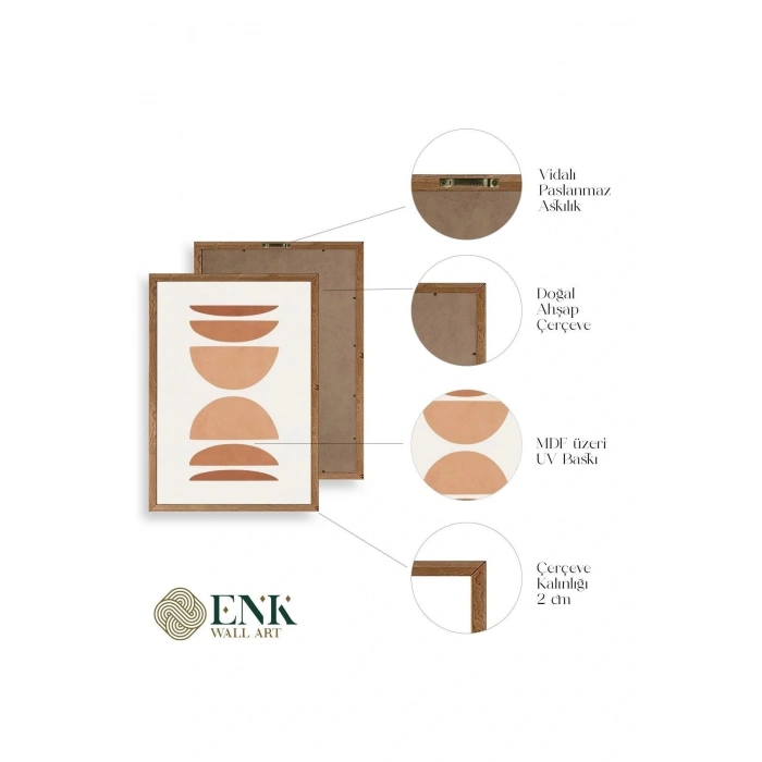 Modern Üçlü Ahşap Çerçeveli Tablo 40 x 60