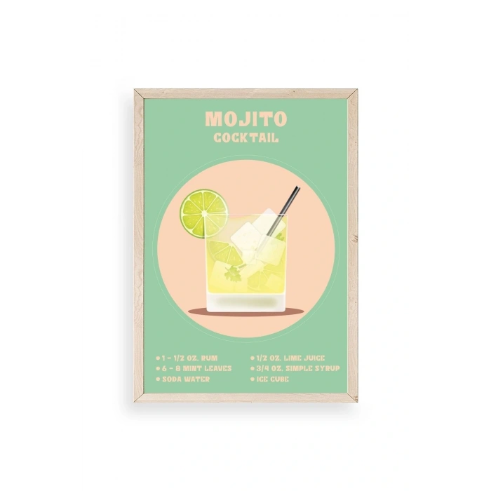 Mojito Ahşap Çerçeveli Tablo 17 x 23