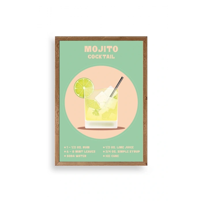 Mojito Wooden Framed Picture 30 x 42