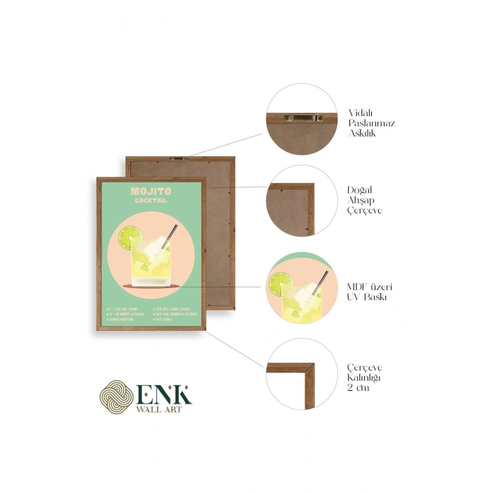 Mojito Wooden Framed Picture 30 x 42