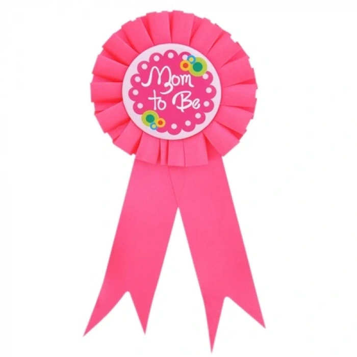 Mom To Be Written Badge Pink Color