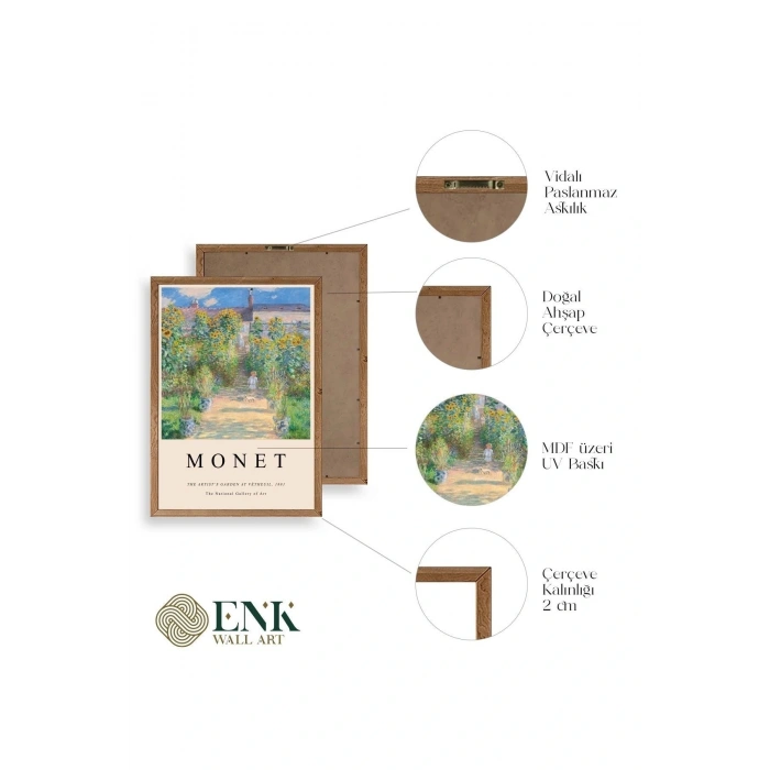 Monet Ahşap Çerçeveli Tablo 17 x 23