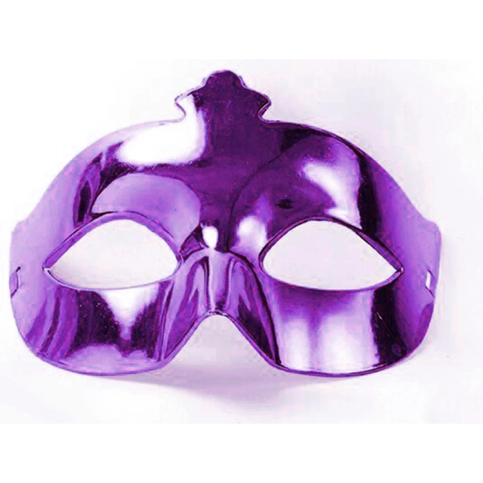 Mor Renk Kostüm Partisi Ekstra Parlak Balo Maskesi 15x10 cm (5365)