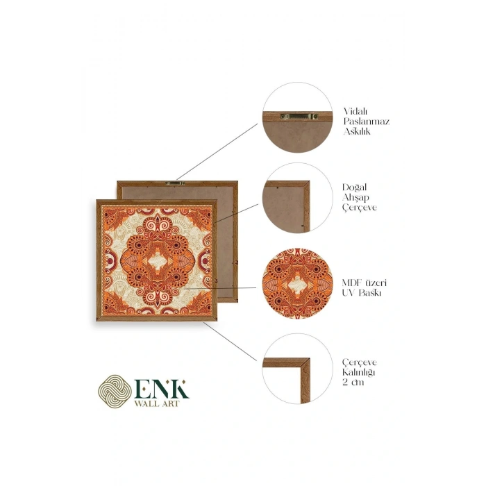 Motif Ahşap Çerçeveli Tablo 23 x 23