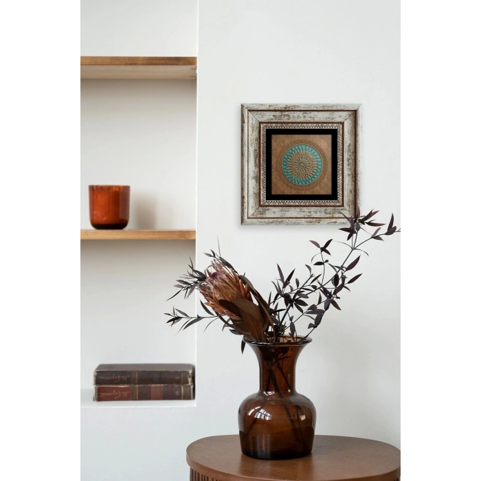 Motif Çerçeveli Taş Tablo 20 cm