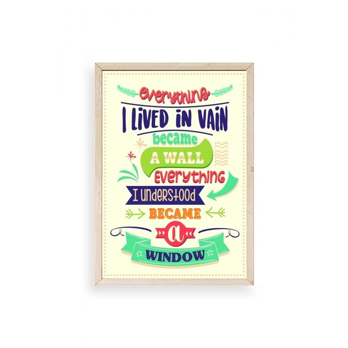 Motto Ahşap Çerçeveli Tablo 17 x 23