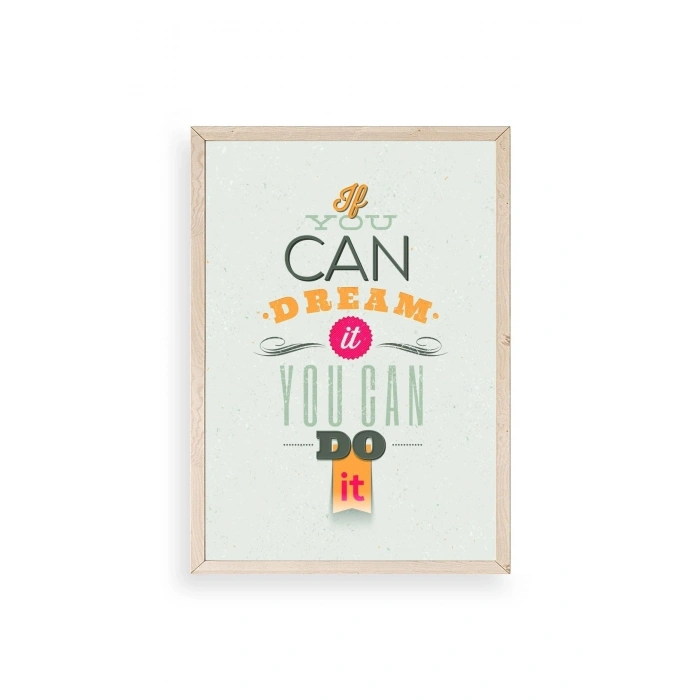 Motto Ahşap Çerçeveli Tablo 17 x 23