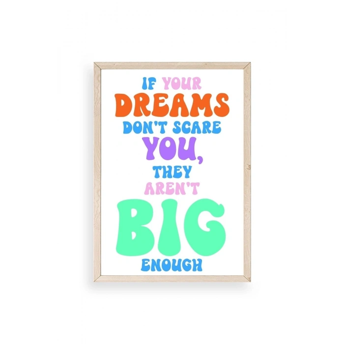 Motto Ahşap Çerçeveli Tablo 17 x 23