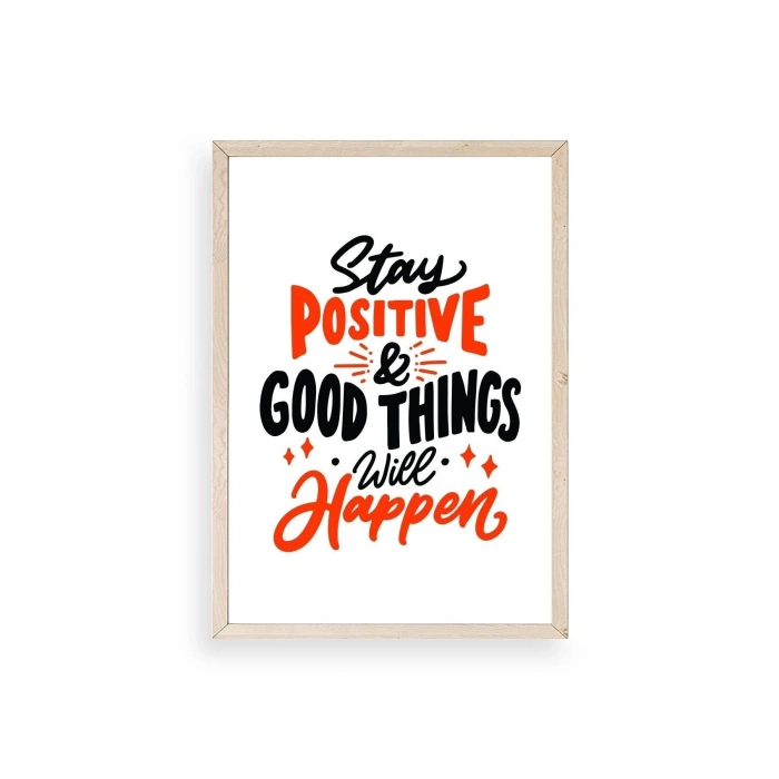 Motto Ahşap Çerçeveli Tablo 17 x 23