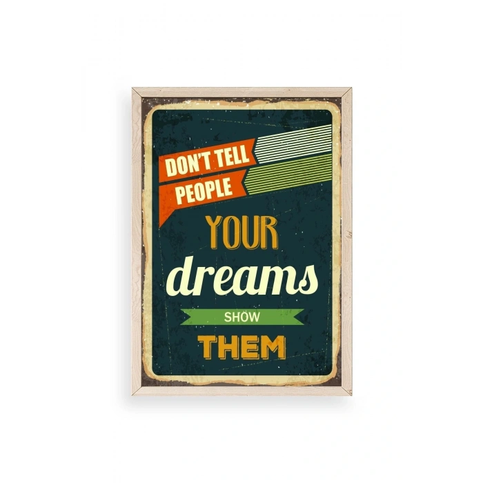 Motto Ahşap Çerçeveli Tablo 17 x 23