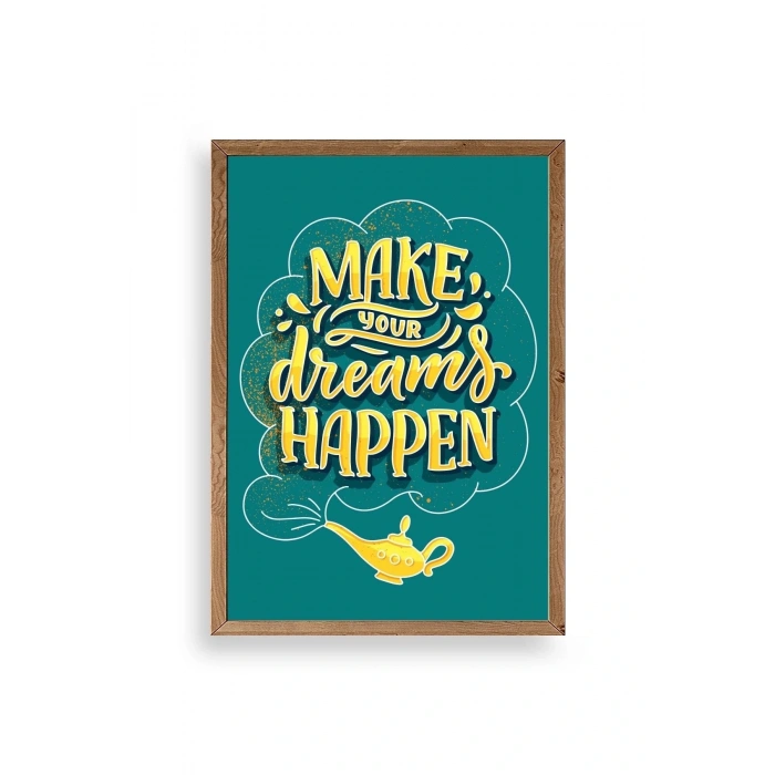 Motto Ahşap Çerçeveli Tablo 17 x 23