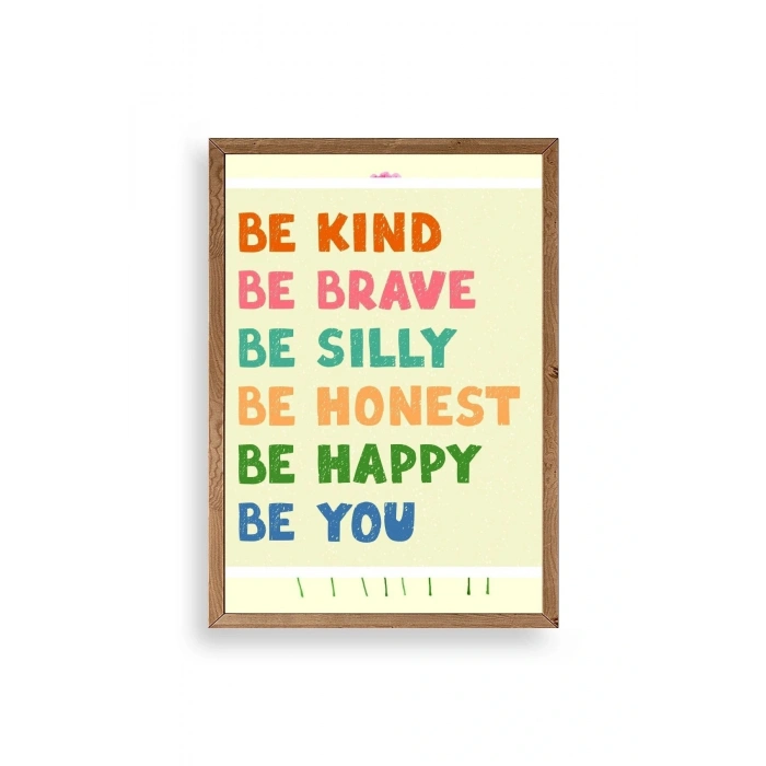 Motto Ahşap Çerçeveli Tablo 17 x 23