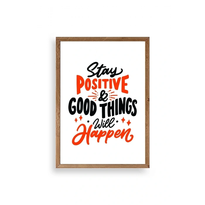 Motto Ahşap Çerçeveli Tablo 17 x 23