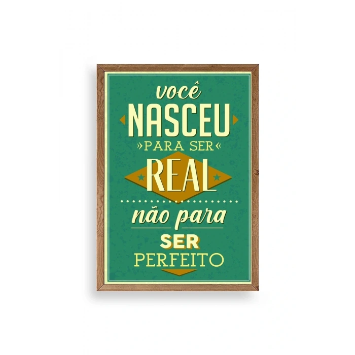 Motto Ahşap Çerçeveli Tablo 17 x 23