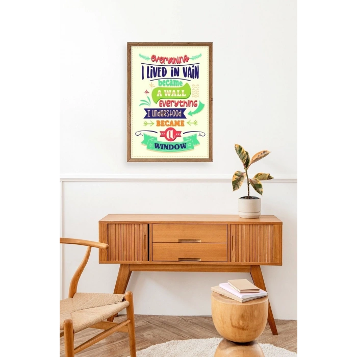 Motto Ahşap Çerçeveli Tablo 17 x 23