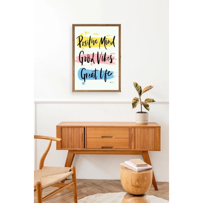 Motto Ahşap Çerçeveli Tablo 17 x 23
