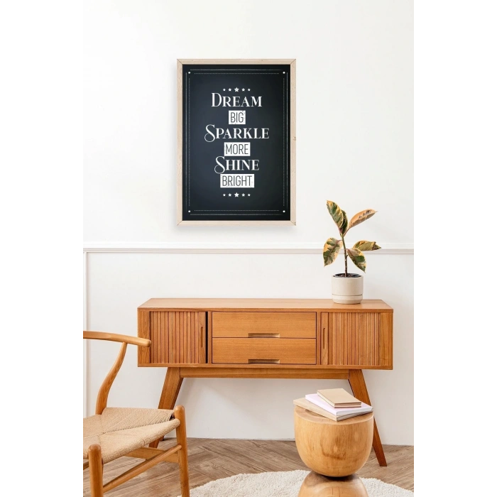 Motto Ahşap Çerçeveli Tablo 17 x 23