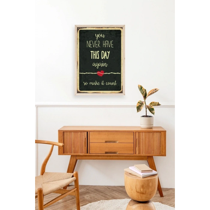 Motto Ahşap Çerçeveli Tablo 17 x 23