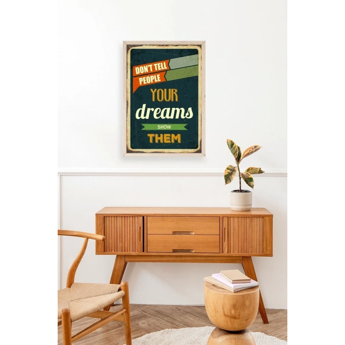 Motto Ahşap Çerçeveli Tablo 17 x 23