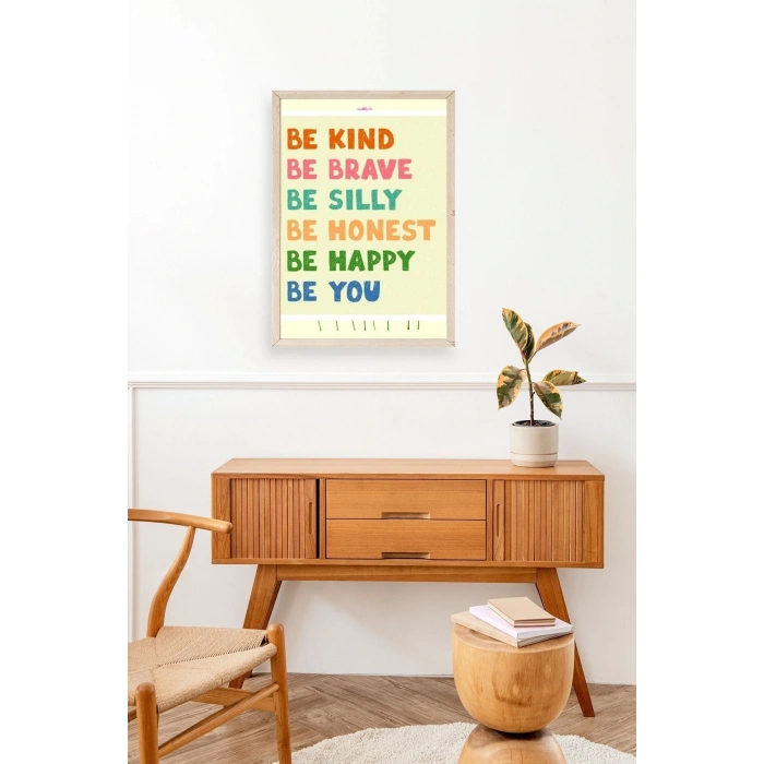 Motto Ahşap Çerçeveli Tablo 17 x 23