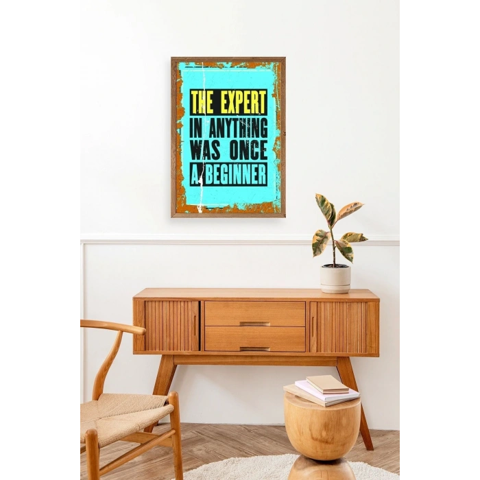 Motto Ahşap Çerçeveli Tablo 17 x 23
