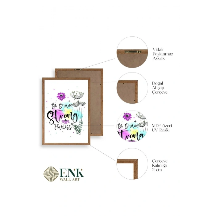 Motto Ahşap Çerçeveli Tablo 17 x 23