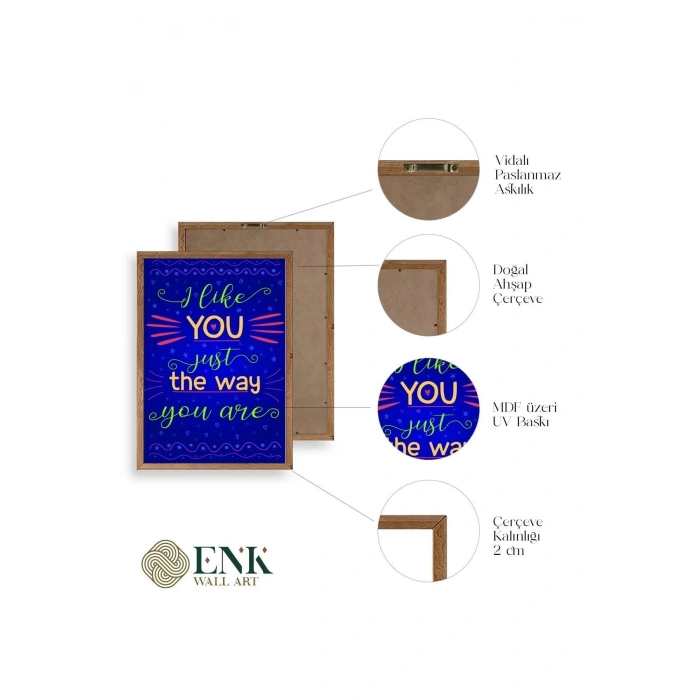 Motto Ahşap Çerçeveli Tablo 17 x 23