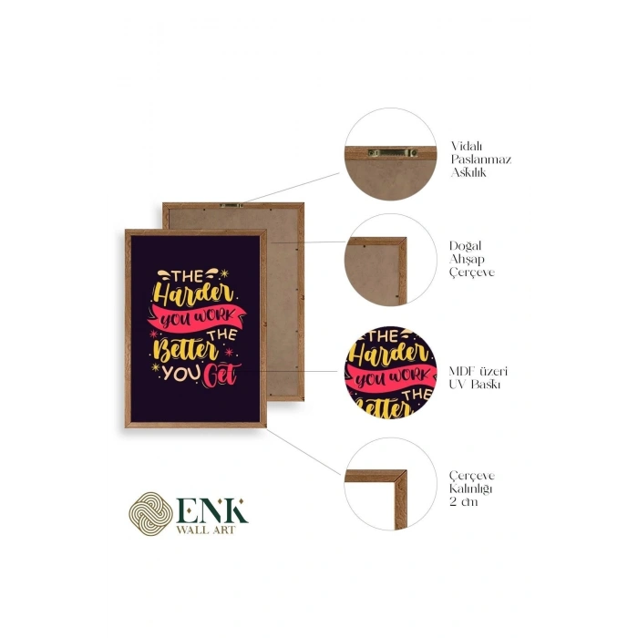 Motto Ahşap Çerçeveli Tablo 17 x 23