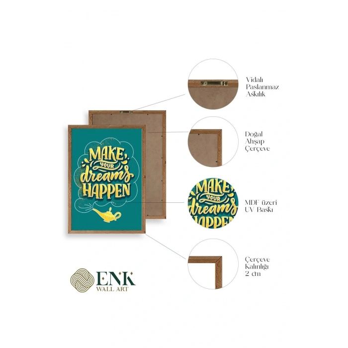 Motto Ahşap Çerçeveli Tablo 17 x 23