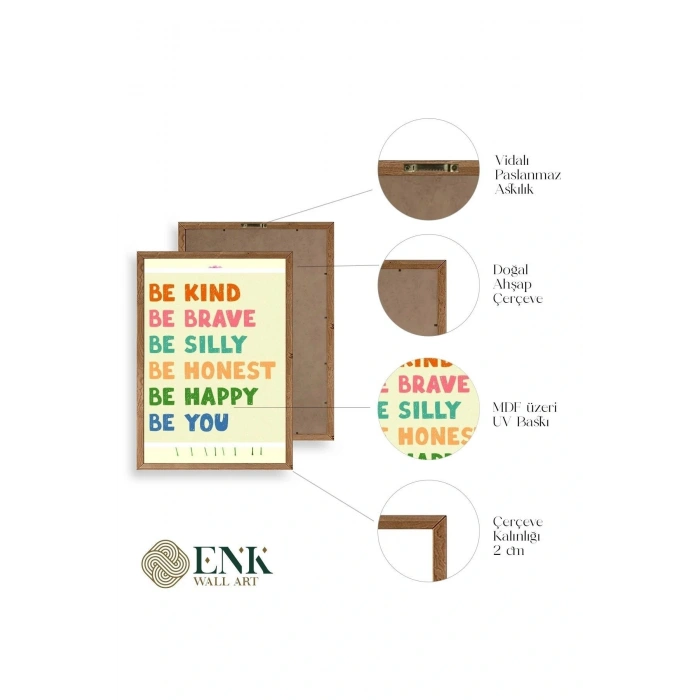 Motto Ahşap Çerçeveli Tablo 17 x 23