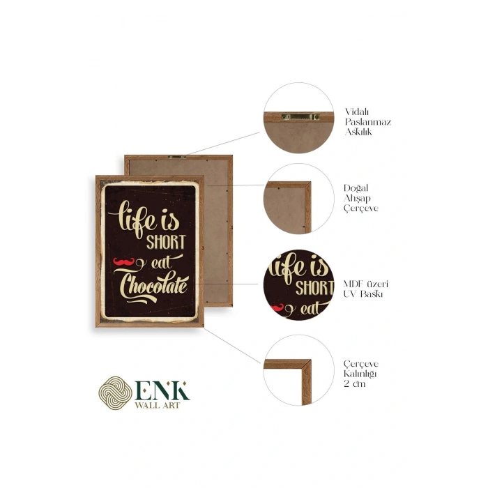 Motto Ahşap Çerçeveli Tablo 17 x 23