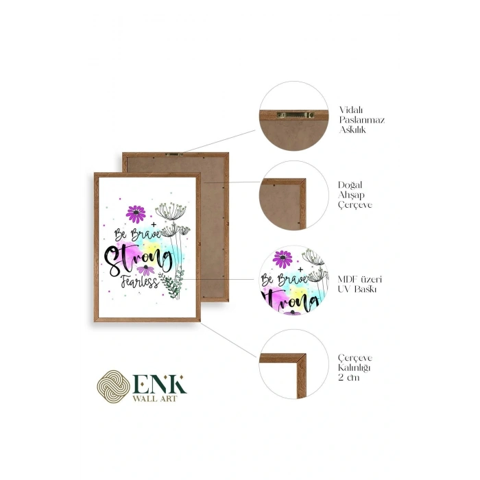 Motto Ahşap Çerçeveli Tablo 17 x 23